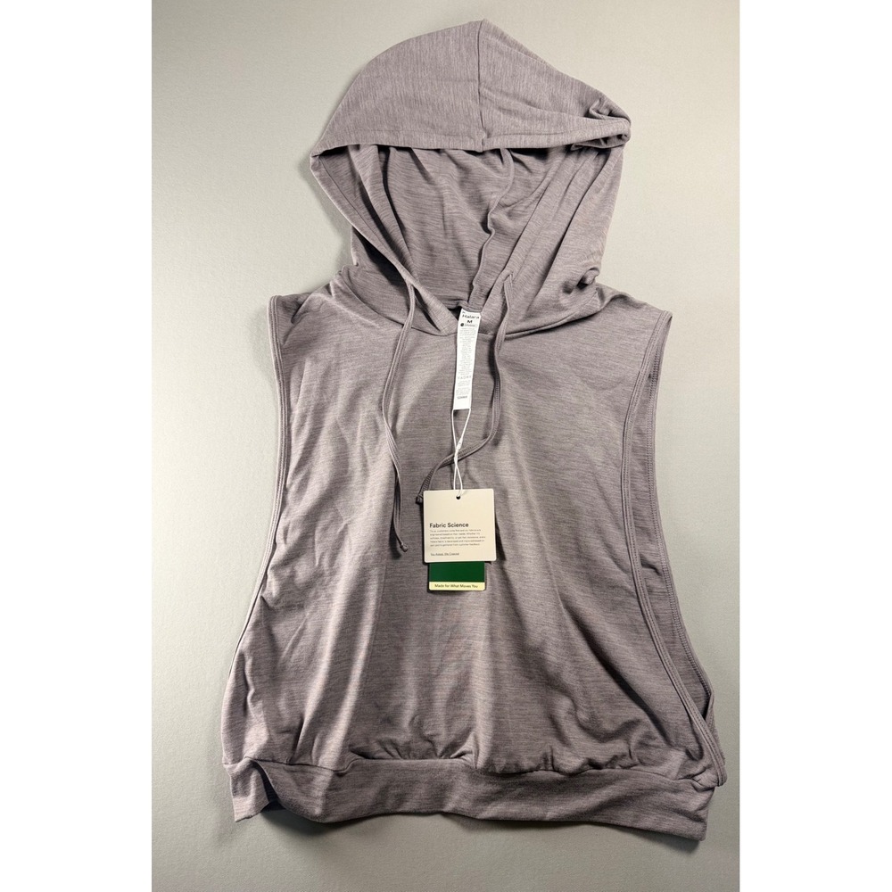 Halara Sleeveless Hoodie Medium Purple Gray Activewear Muscle Tank NWT